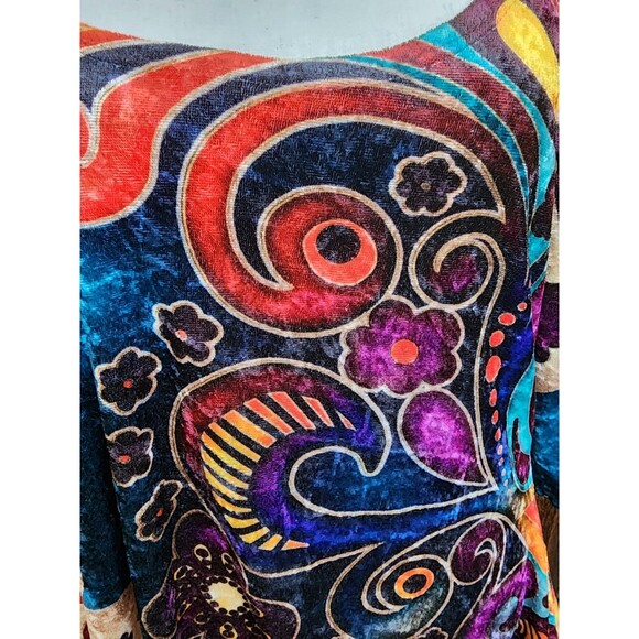 AMMA Boho Brushed Fabric Dress Size Large Hippie Colorful - Picture 2 of 7